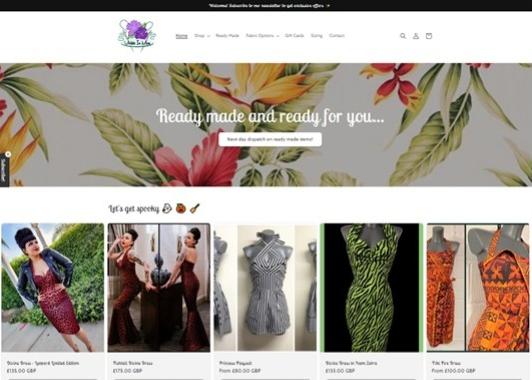Violets In May Shopify website